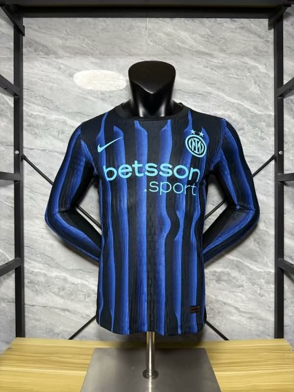 AAA(Thailand) Inter Milan 25/26 Home Long Sleeve Soccer Jersey (Player) AAA(Thailand) Inter Milan 25/26 Home Long Sleeve Soccer Jersey (Player)