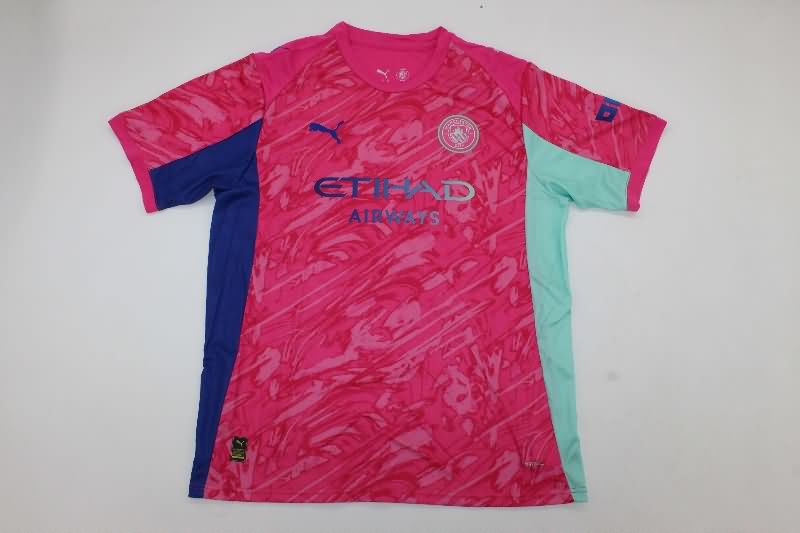 AAA(Thailand) Manchester City 25/26 Goalkeeper Pink Soccer Jersey AAA(Thailand) Manchester City 25/26 Goalkeeper Pink Soccer Jersey