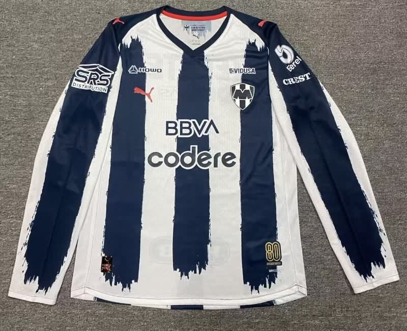 AAA(Thailand) Monterrey 25/26 Home Long Sleeve Soccer Jersey (Player) AAA(Thailand) Monterrey 25/26 Home Long Sleeve Soccer Jersey (Player)