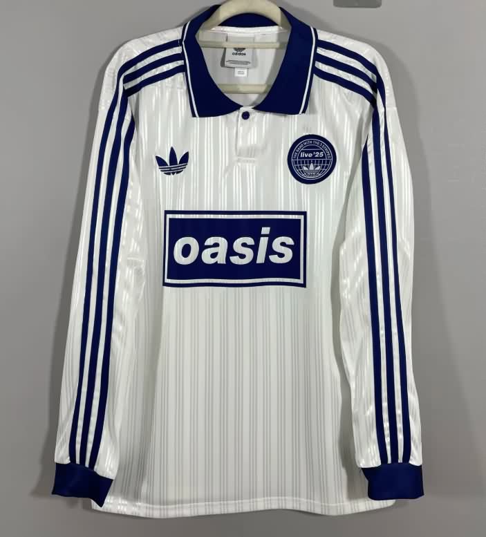 AAA(Thailand) Oasis 2025 White Long Sleeve Soccer Jersey AAA(Thailand) Oasis 2025 White Long Sleeve Soccer Jersey