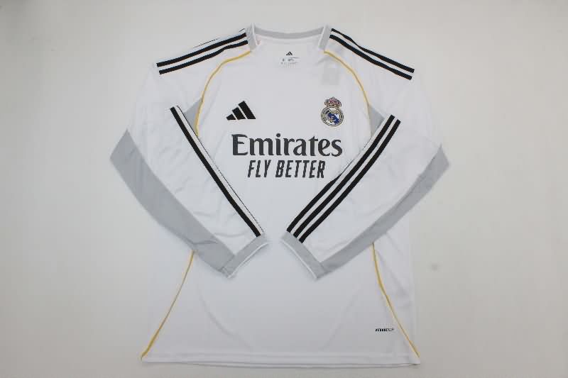 AAA(Thailand) Real Madrid 25/26 Home Long Sleeve Soccer Jersey AAA(Thailand) Real Madrid 25/26 Home Long Sleeve Soccer Jersey