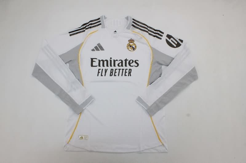 AAA(Thailand) Real Madrid 25/26 Home Long Sleeve Soccer Jersey (Player) AAA(Thailand) Real Madrid 25/26 Home Long Sleeve Soccer Jersey (Player)