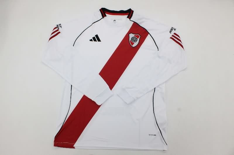 AAA(Thailand) River Plate 2025 Home Long Sleeve Soccer Jersey AAA(Thailand) River Plate 2025 Home Long Sleeve Soccer Jersey