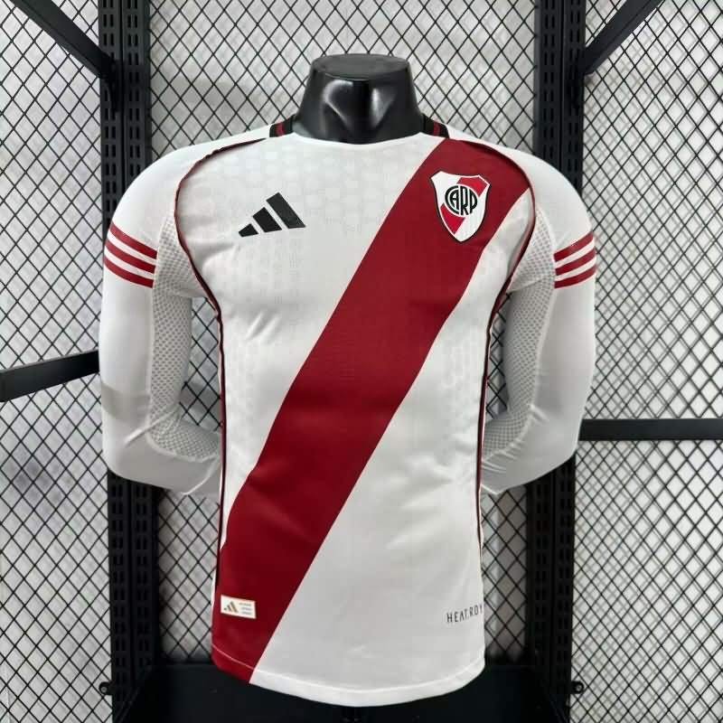 AAA(Thailand) River Plate 2025 Home Long Sleeve Soccer Jersey (Player) AAA(Thailand) River Plate 2025 Home Long Sleeve Soccer Jersey (Player)