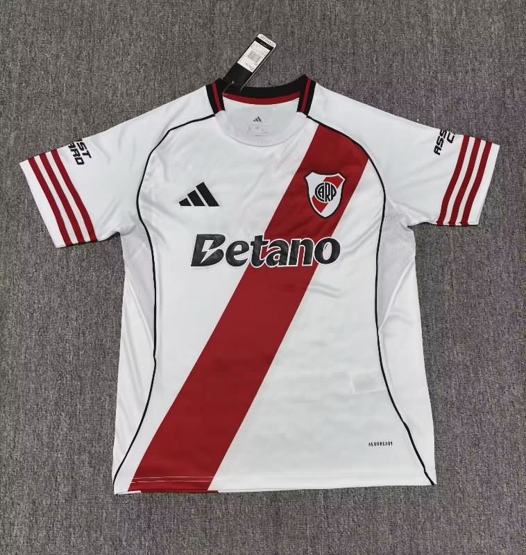 AAA(Thailand) River Plate 2025 Home Soccer Jersey With Sponsor AAA(Thailand) River Plate 2025 Home Soccer Jersey With Sponsor
