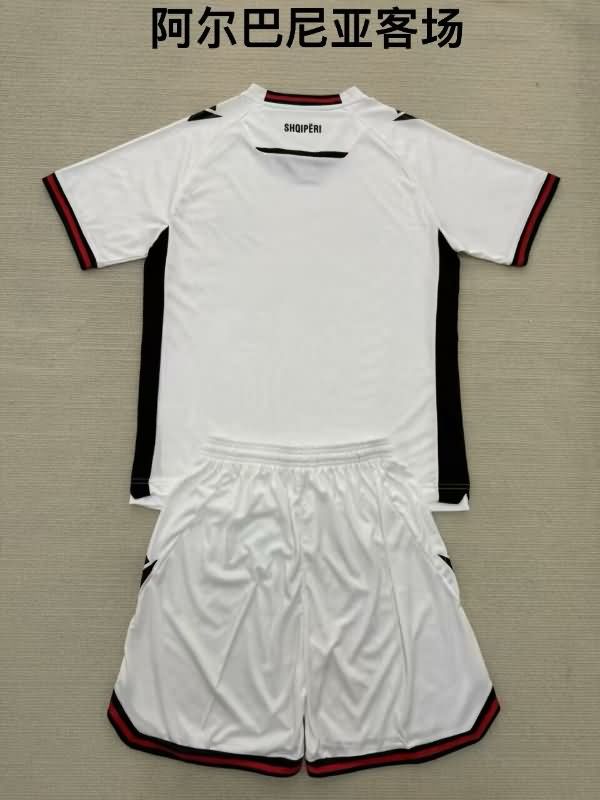 Albania 2025 Kids Away Soccer Jersey And Shorts
