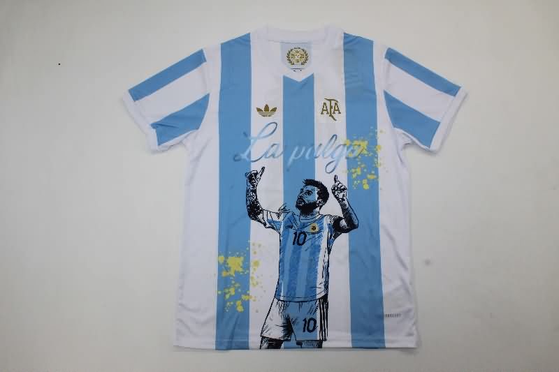 Argentina 2025 Kids MESSI Special Soccer Jersey And Shorts 02