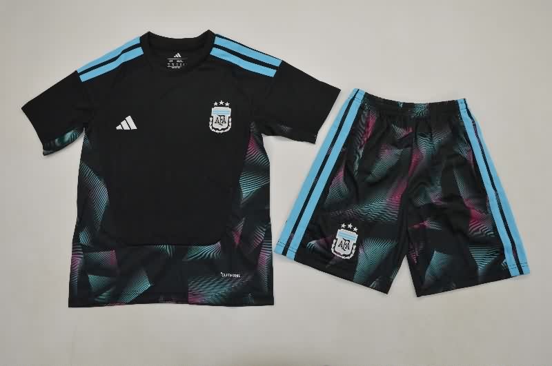 Argentina 2026 Kids World Cup Goalkeeper Black Soccer Jersey And Shorts