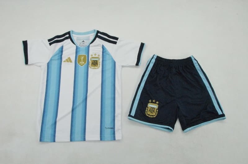 Argentina 2026 Kids World Cup Home Soccer Jersey And Shorts