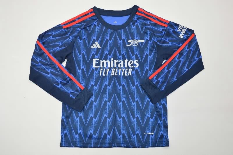 Arsenal 25/26 Kids Away Long Sleeve Soccer Jersey And Shorts