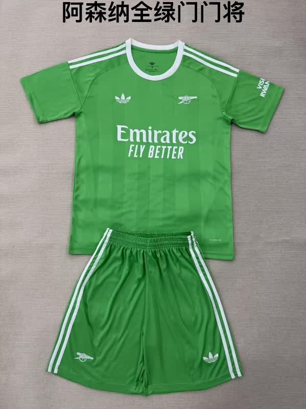 Arsenal 25/26 Kids Goalkeeper Green Soccer Jersey And Shorts Arsenal 25/26 Kids Goalkeeper Green Soccer Jersey And Shorts