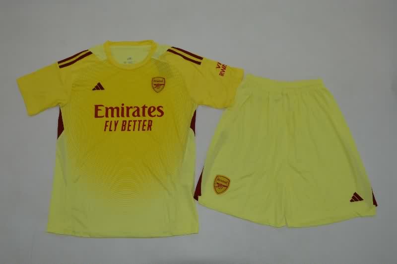 Arsenal 25/26 Kids Goalkeeper Yellow Soccer Jersey And Shorts Arsenal 25/26 Kids Goalkeeper Yellow Soccer Jersey And Shorts