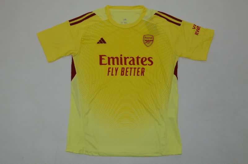 Arsenal 25/26 Kids Goalkeeper Yellow Soccer Jersey And Shorts
