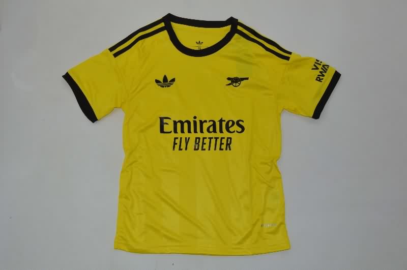 Arsenal 25/26 Kids Goalkeeper Yellow Soccer Jersey And Shorts 02