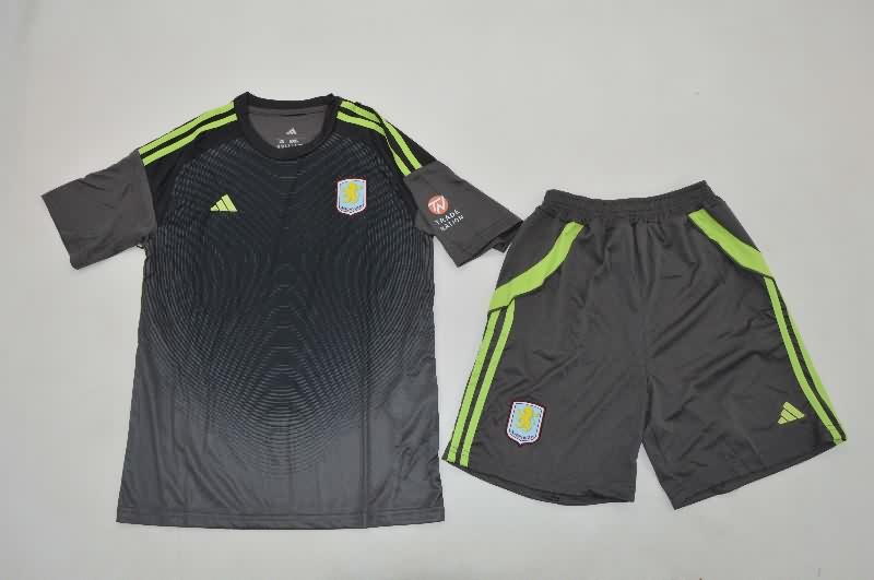 Aston Villa 25/26 Kids Goalkeeper Black Soccer Jersey And Shorts Aston Villa 25/26 Kids Goalkeeper Black Soccer Jersey And Shorts