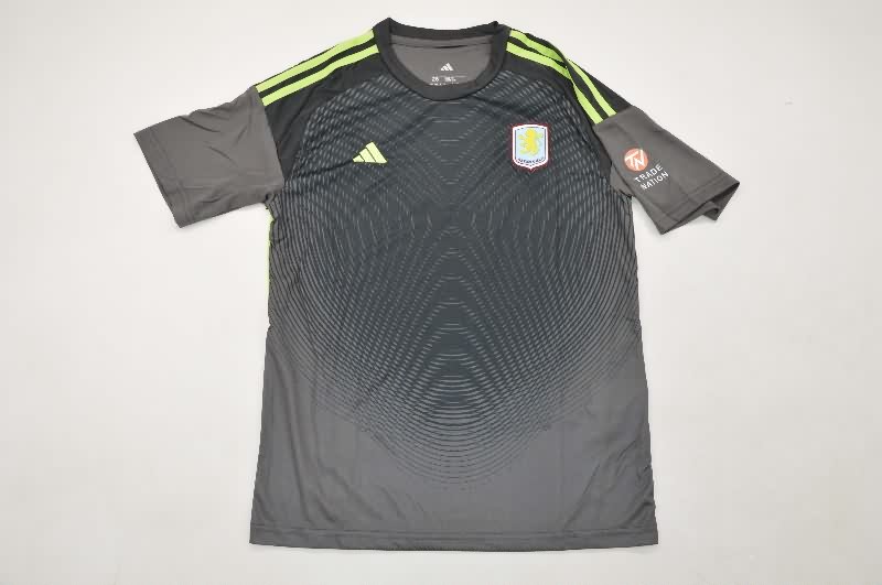 Aston Villa 25/26 Kids Goalkeeper Black Soccer Jersey And Shorts