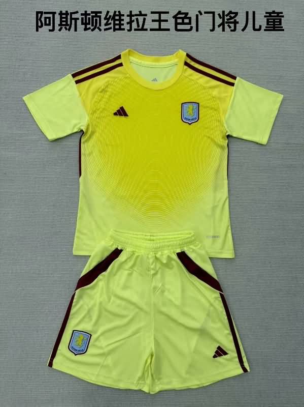 Aston Villa 25/26 Kids Goalkeeper Yellow Soccer Jersey And Shorts Aston Villa 25/26 Kids Goalkeeper Yellow Soccer Jersey And Shorts