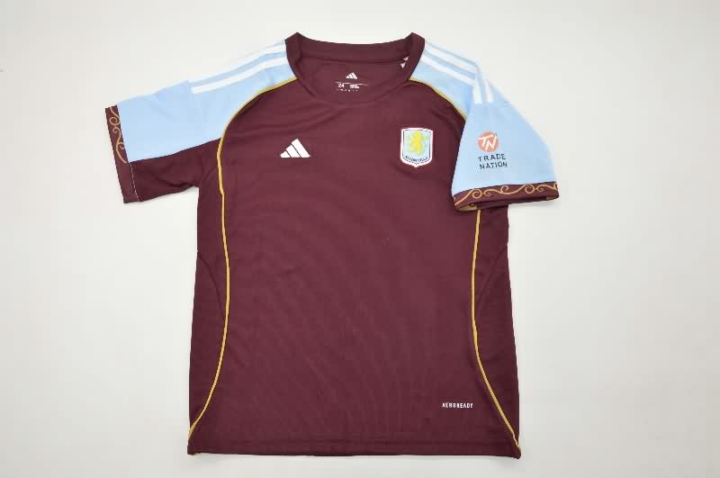 Aston Villa 25/26 Kids Home Soccer Jersey And Shorts