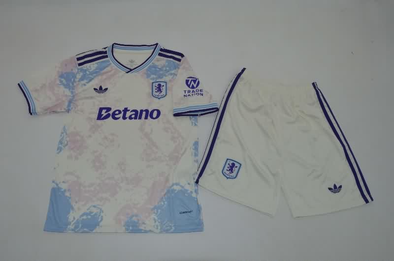 Aston Villa 25/26 Kids Third Soccer Jersey And Shorts Aston Villa 25/26 Kids Third Soccer Jersey And Shorts