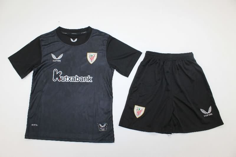 Athletic Bilbao 25/26 Kids Goalkeeper Black Soccer Jersey And Shorts Athletic Bilbao 25/26 Kids Goalkeeper Black Soccer Jersey And Shorts