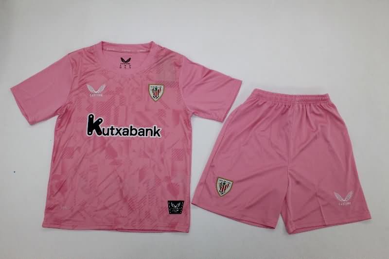 Athletic Bilbao 25/26 Kids Goalkeeper Pink Soccer Jersey And Shorts Athletic Bilbao 25/26 Kids Goalkeeper Pink Soccer Jersey And Shorts