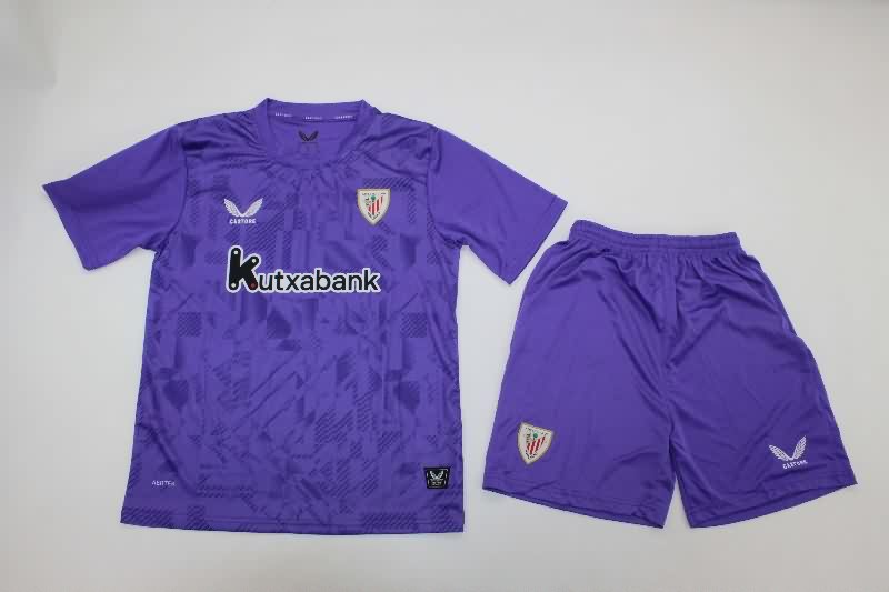 Athletic Bilbao 25/26 Kids Goalkeeper Purple Soccer Jersey And Shorts Athletic Bilbao 25/26 Kids Goalkeeper Purple Soccer Jersey And Shorts