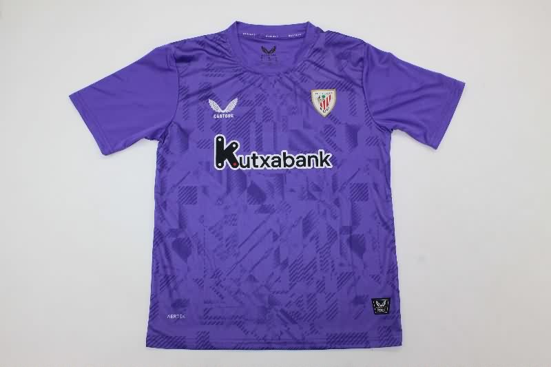 Athletic Bilbao 25/26 Kids Goalkeeper Purple Soccer Jersey And Shorts