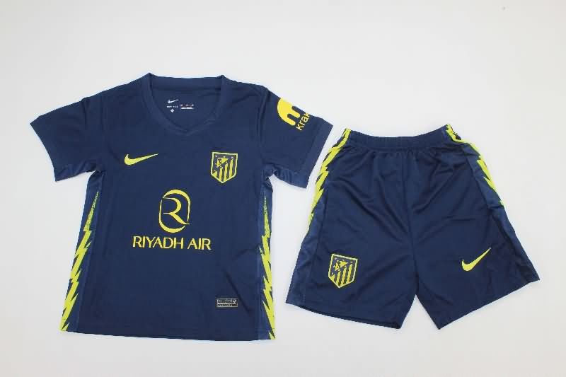 Atletico Madrid 25/26 Kids Away Soccer Jersey And Shorts Atletico Madrid 25/26 Kids Away Soccer Jersey And Shorts