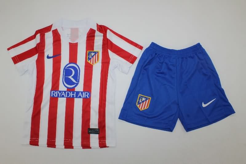 Atletico Madrid 25/26 Kids Home Soccer Jersey And Shorts Atletico Madrid 25/26 Kids Home Soccer Jersey And Shorts