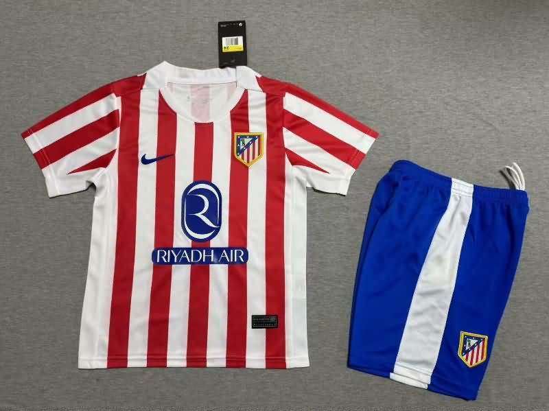 Atletico Madrid 25/26 Kids Home Soccer Jersey And Shorts Leaked