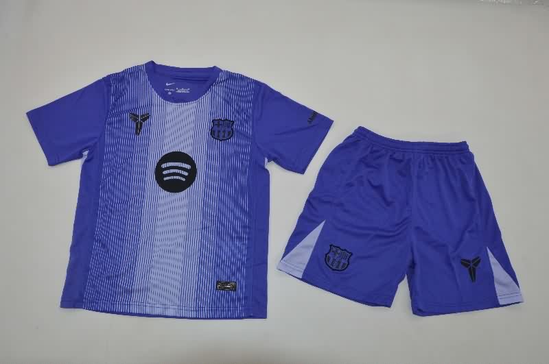 Barcelona 25/26 Kids Goalkeeper Purple Soccer Jersey And Shorts Barcelona 25/26 Kids Goalkeeper Purple Soccer Jersey And Shorts