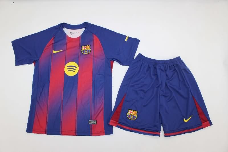 Barcelona 25/26 Kids Home Soccer Jersey And Shorts Barcelona 25/26 Kids Home Soccer Jersey And Shorts