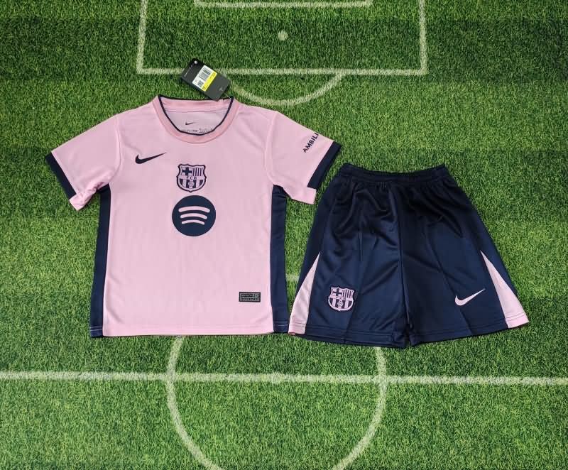 Barcelona 25/26 Kids Pink Soccer Jersey And Shorts Barcelona 25/26 Kids Pink Soccer Jersey And Shorts