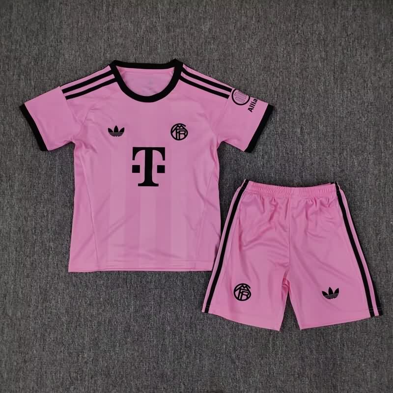 Bayern Munich 25/26 Kids Goalkeeper Pink Soccer Jersey And Shorts Bayern Munich 25/26 Kids Goalkeeper Pink Soccer Jersey And Shorts