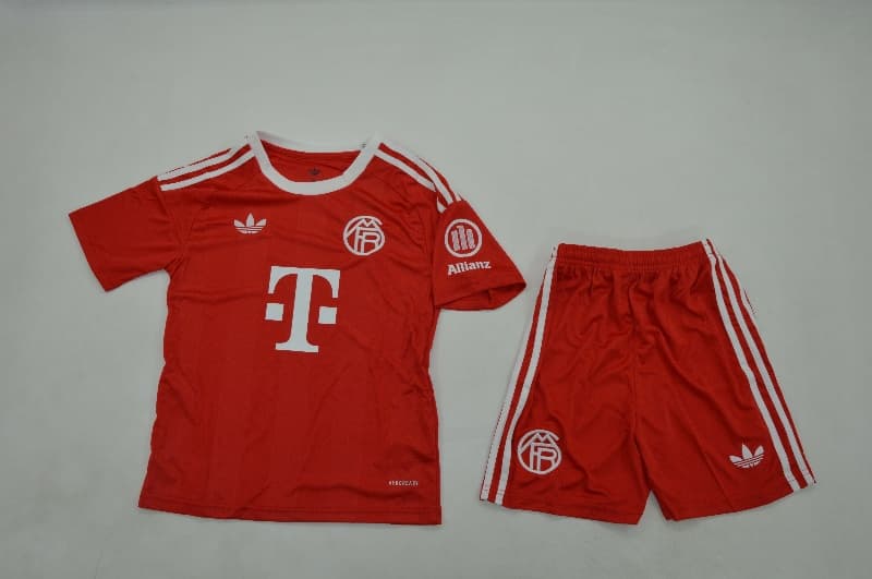 Bayern Munich 25/26 Kids Goalkeeper Red Soccer Jersey And Shorts Bayern Munich 25/26 Kids Goalkeeper Red Soccer Jersey And Shorts