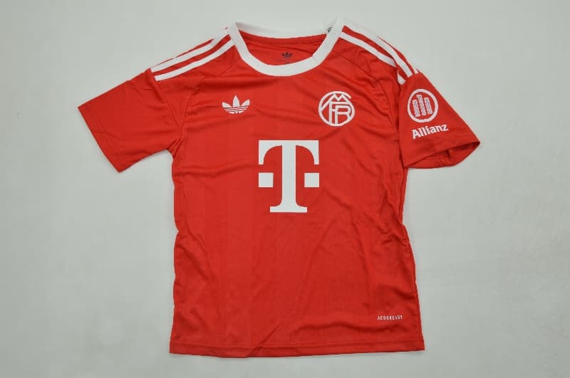 Bayern Munich 25/26 Kids Goalkeeper Red Soccer Jersey And Shorts