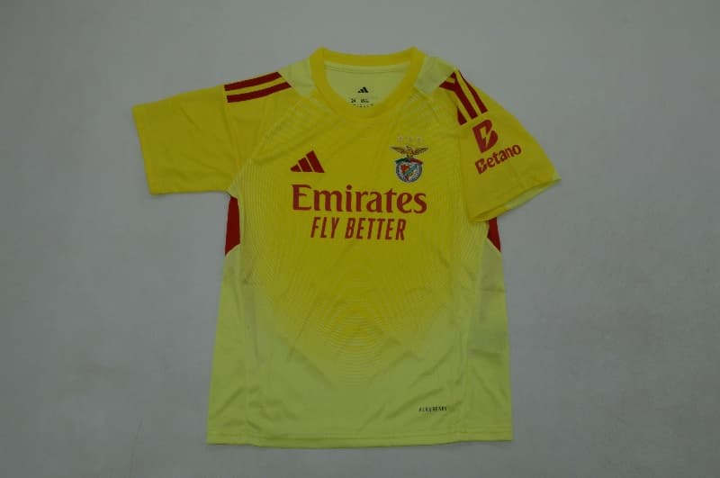 Benfica 25/26 Kids Goalkeeper Yellow Soccer Jersey And Shorts