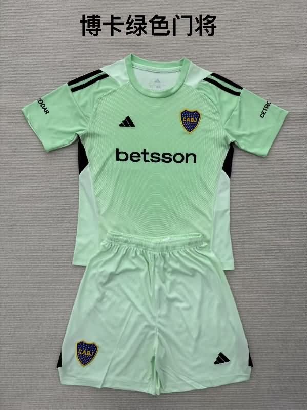 Boca Juniors 25/26 Kids Goalkeeper Green Soccer Jersey And Shorts Boca Juniors 25/26 Kids Goalkeeper Green Soccer Jersey And Shorts