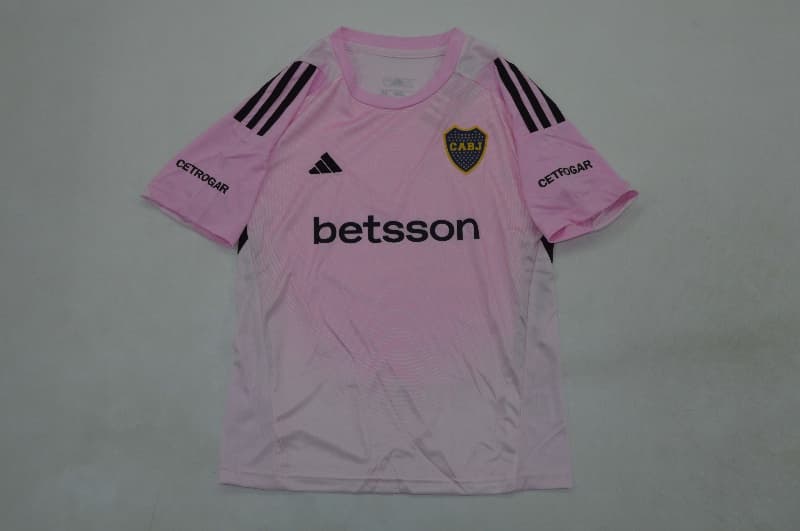 Boca Juniors 25/26 Kids Goalkeeper Pink Soccer Jersey And Shorts