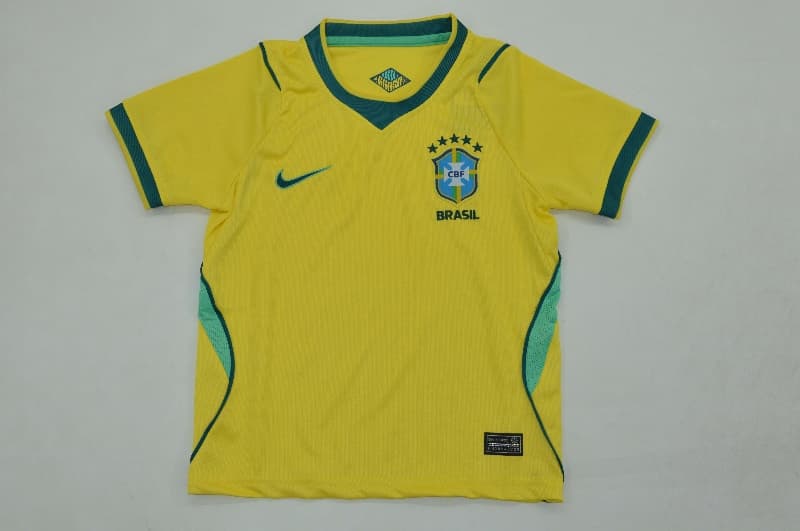 Brazil 2026 Kids Home Soccer Jersey And Shorts