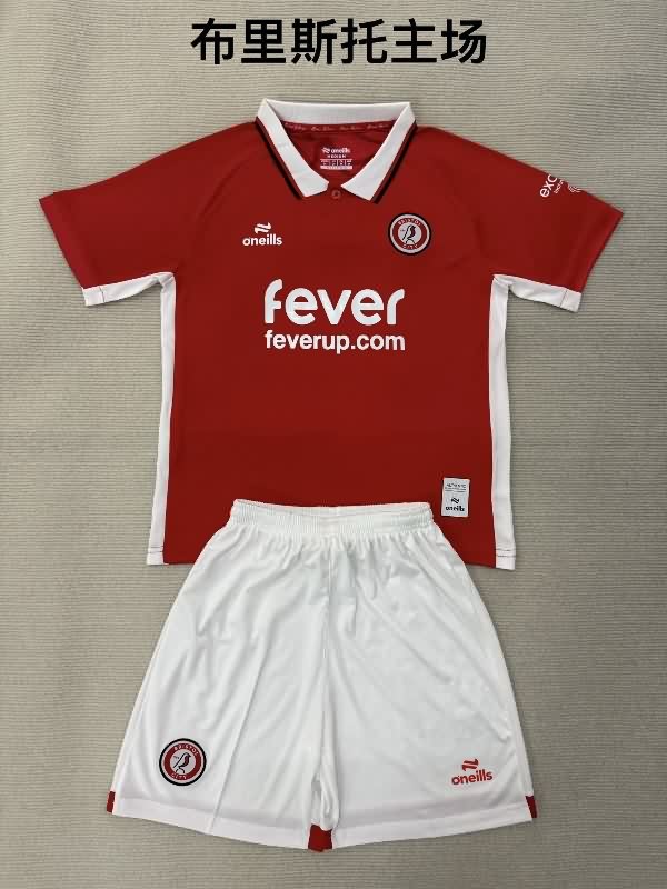 Bristol City 25/26 Kids Home Soccer Jersey And Shorts Bristol City 25/26 Kids Home Soccer Jersey And Shorts