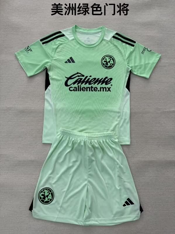 Club America 25/26 Kids Goalkeeper Green Soccer Jersey And Shorts Club America 25/26 Kids Goalkeeper Green Soccer Jersey And Shorts