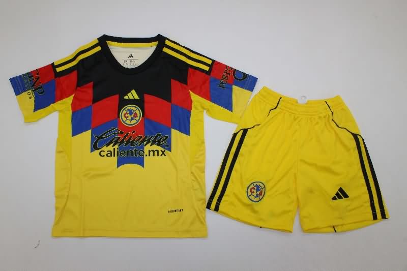Club America 25/26 Kids Home Soccer Jersey And Shorts Club America 25/26 Kids Home Soccer Jersey And Shorts