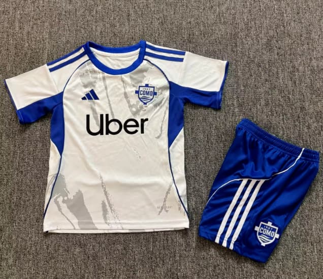 Como 25/26 Kids Away Soccer Jersey And Shorts Como 25/26 Kids Away Soccer Jersey And Shorts