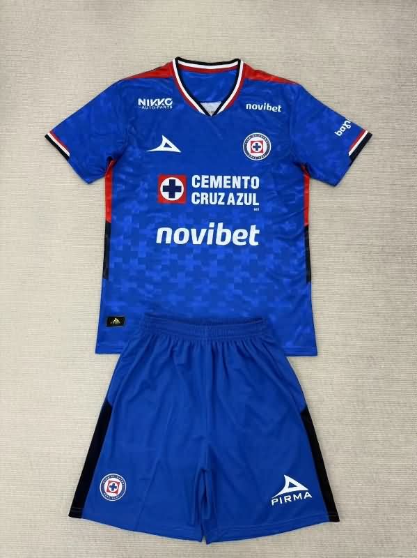 Cruz Azul 25/26 Kids Home Soccer Jersey And Shorts Cruz Azul 25/26 Kids Home Soccer Jersey And Shorts