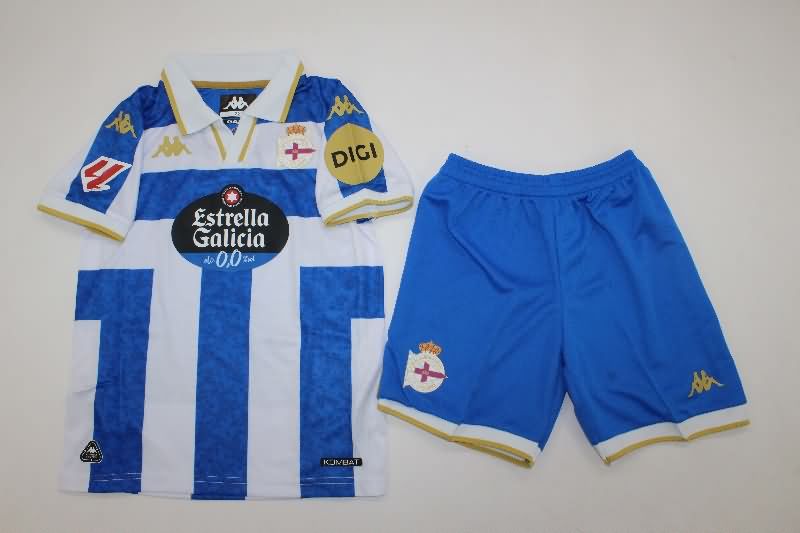 Deportivo La Coruna 25/26 Kids Home Soccer Jersey And Shorts Deportivo La Coruna 25/26 Kids Home Soccer Jersey And Shorts