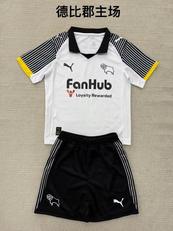 Derby County 25/26 Kids Home Soccer Jersey And Shorts Derby County 25/26 Kids Home Soccer Jersey And Shorts
