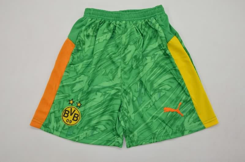 Dortmund 25/26 Kids Goalkeeper Green Soccer Jersey And Shorts