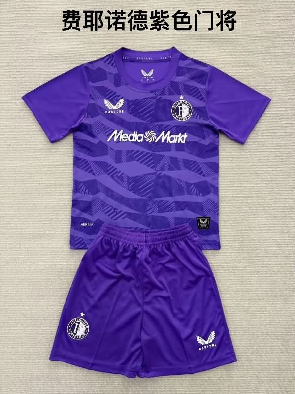 Feyenoord 25/26 Kids Goalkeeper Purple Soccer Jersey And Shorts Feyenoord 25/26 Kids Goalkeeper Purple Soccer Jersey And Shorts