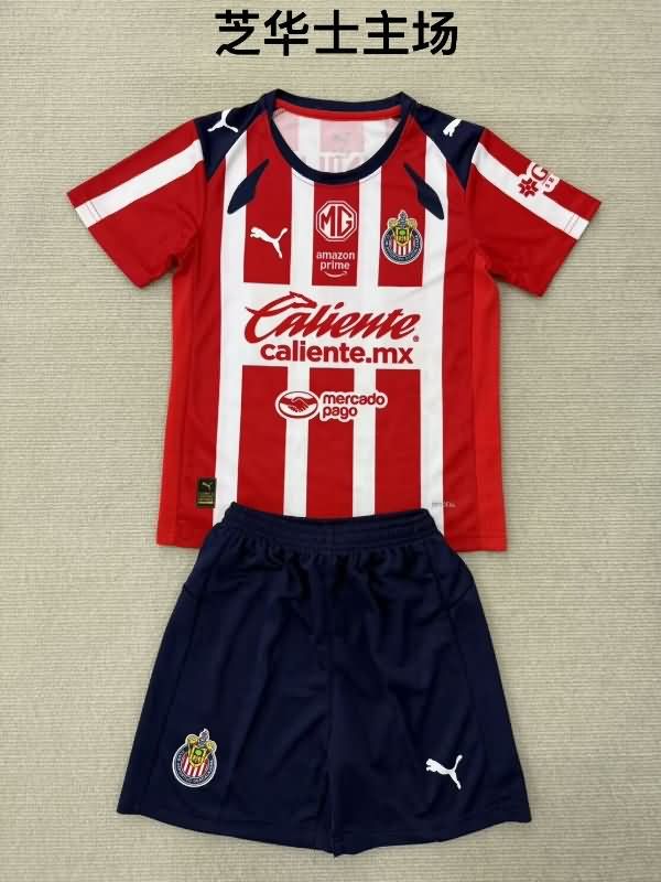 Guadalajara 25/26 Kids Home Soccer Jersey And Shorts Guadalajara 25/26 Kids Home Soccer Jersey And Shorts